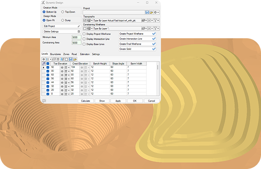 Open Pit Mine Design Software - Benches, Ramps, Haul Roads | K-MINE